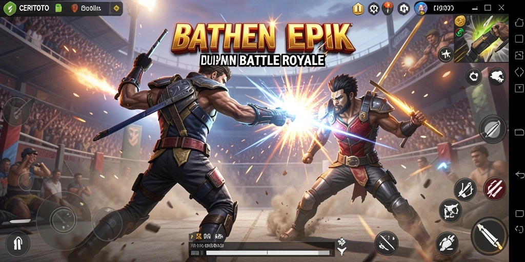 Screenshot gameplay intens dari CERITOTO dalam pertempuran Battle Royale.