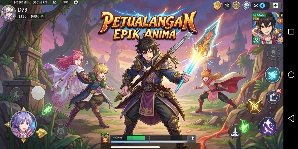 Tampilan menarik dari gameplay D73 yang penuh aksi Anime.