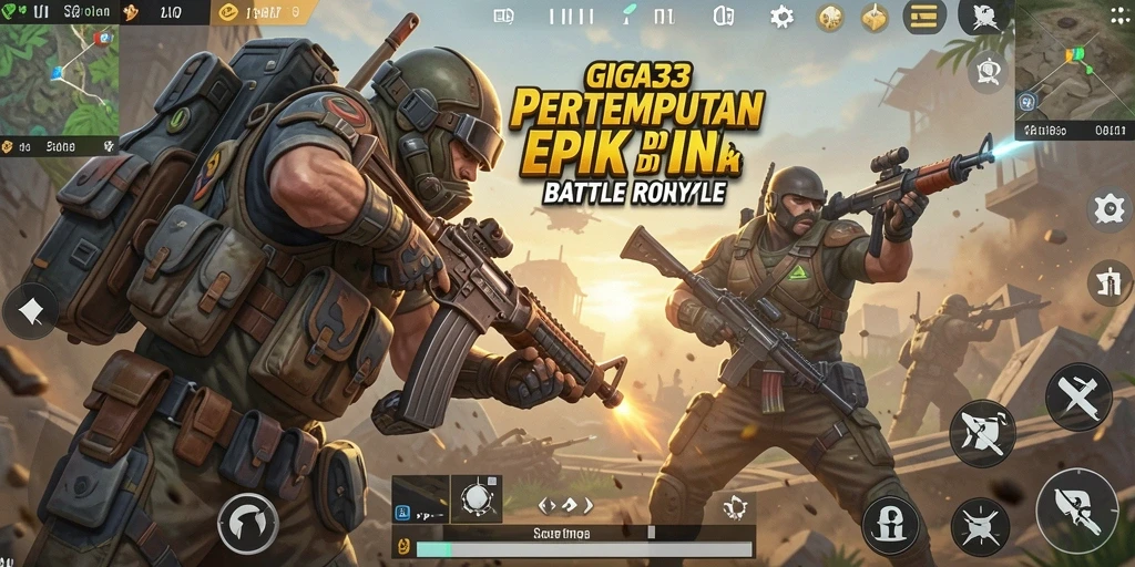 Tampilan gameplay GIGA33 yang menegangkan dalam pertempuran Battle Royale.