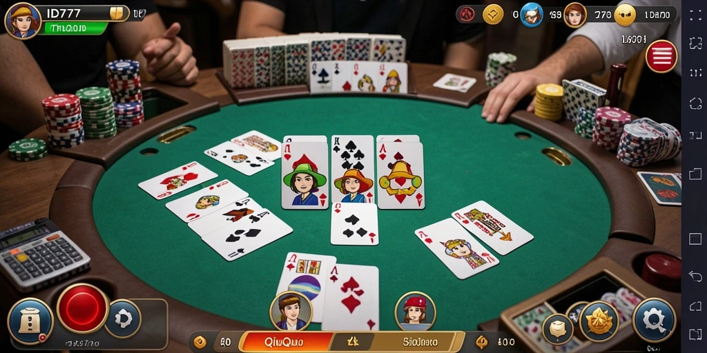 Tampilan utama gameplay QiuQiu yang memukau dan seru.