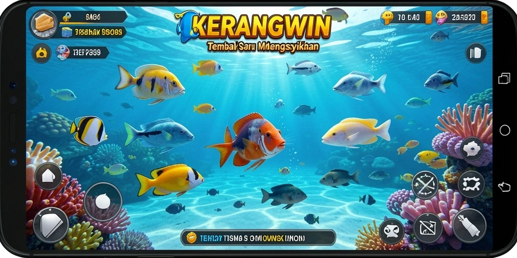 Tampilan menarik dari gameplay KERANGWIN yang penuh warna.