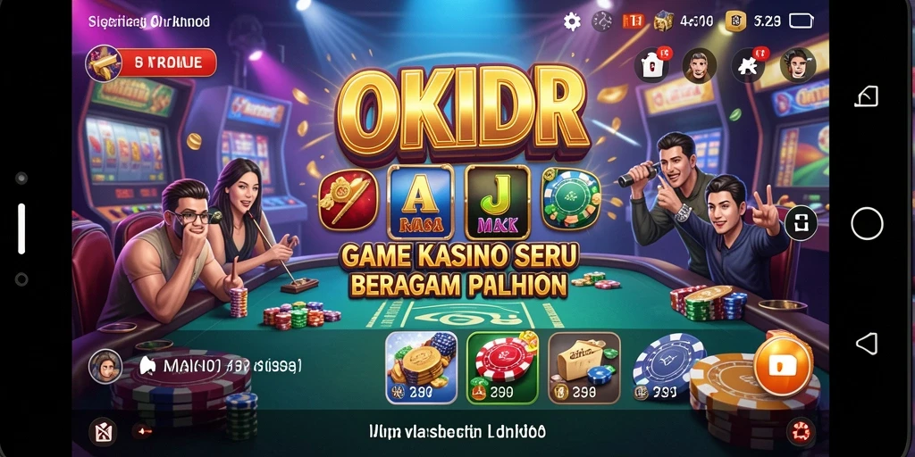 Screenshot utama OKIDR menampilkan gameplay Kasino yang menarik.